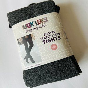 MUK LUKS Footed Fleece Lined Tights 2 Pair NWT Size M/L